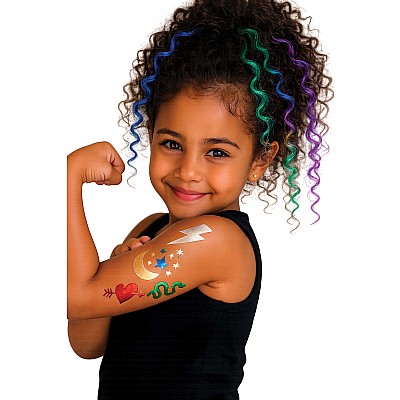 Metallic Tattoo Flair 10 Tattoo Markers + 12 Stencils
