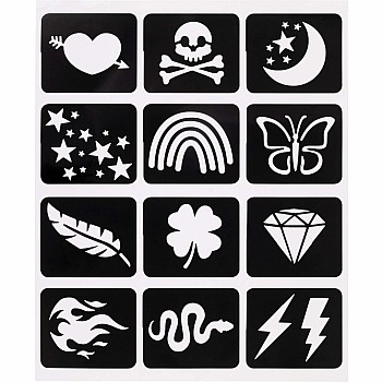 Metallic Tattoo Flair 10 Tattoo Markers + 12 Stencils