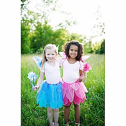 Fancy Flutter Skirt with Wings and Wand - Blue (Size 4-6)