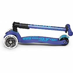 Micro Kickboard Maxi Deluxe Foldable LED - Navy Blue