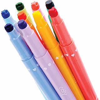 Confetti Stamp Double-Ended Markers - Set of 9