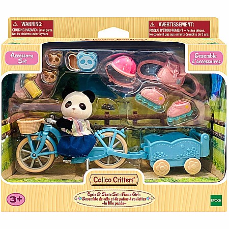 Calico Critters Cycle & Skate Set Panda Girl