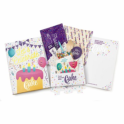Let's Celebrate Cake Card - Gold Vanilla Confetti