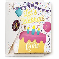 Let's Celebrate With Cake Card - Gold Vanilla Confetti