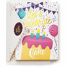 Let's Celebrate Cake Card - Gold Vanilla Confetti