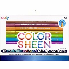 Color Sheen Metallic Felt Tip Markers - 12 pk