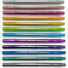 Color Sheen Metallic Felt Tip Markers - 12 pk