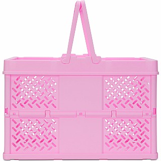 Pink Foldable Storage Crate Large