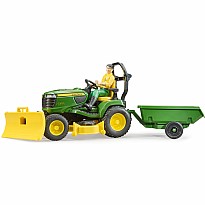 John Deere Lawn Tractor with Trailer & Gardener