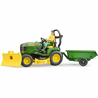 John Deere Lawn Tractor with Trailer & Gardener