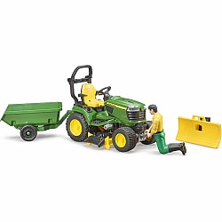 John Deere Lawn Tractor with Trailer & Gardener