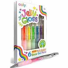 OOLY Jelly Gloss 6 Neon Multi-Surface Deco Gel Pens