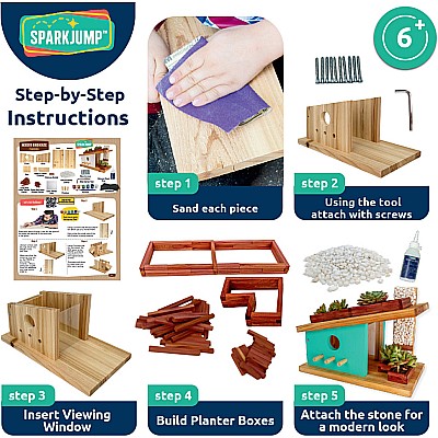 Modern Birdhouse Woodworking Kit