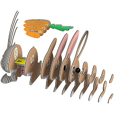 Eugy Rabbit 3D Cardboard Model Kit