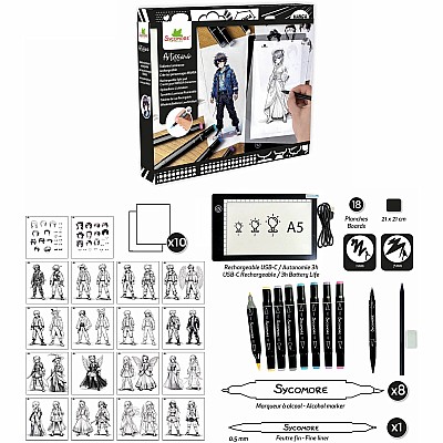 Sycomore Artissimo Create Your Manga Characters Rechargeable Light Pad