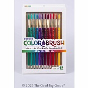 Color Brush Watercolor Pencil & Paintbrush in One Jewel Tones - Set of 12
