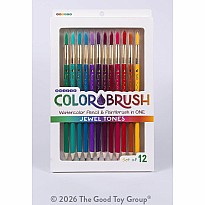 Color Brush Watercolor Pencil & Paintbrush in One Jewel Tones - Set of 12