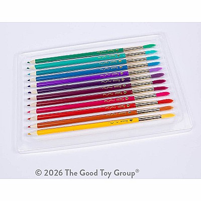 Color Brush Watercolor Pencil & Paintbrush in One Jewel Tones - Set of 12