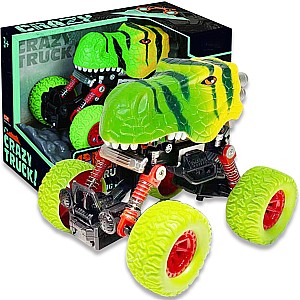Crazy Truck! Pull-Back Dinosaur Truck - Jurassic Green