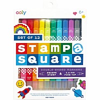 Stamp a Square Double-Ended Markers - Set of 12