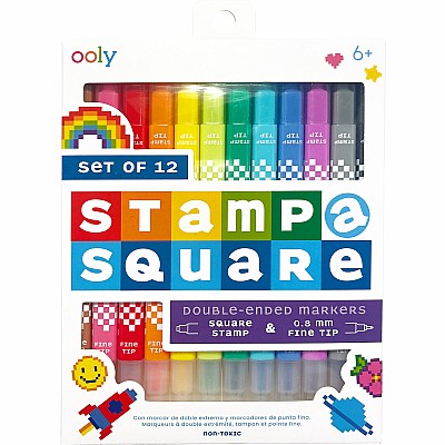 Stamp a Square Double-Ended Markers - Set of 12