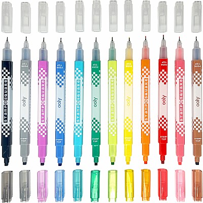 Stamp a Square Double-Ended Markers - Set of 12