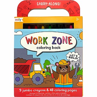 Carry Along Work Zone Coloring Book and Crayon Set