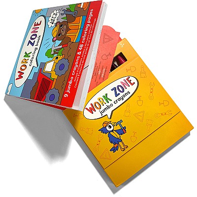 Carry Along Work Zone Coloring Book and Crayon Set