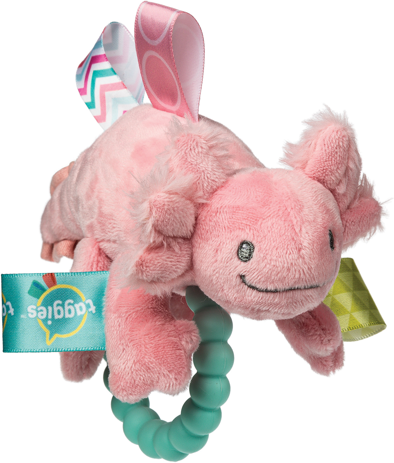 Taggies Lizzy Axolotl Teether Rattle Pink