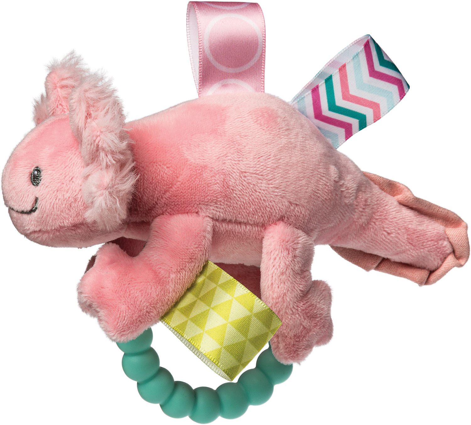 Taggies Lizzy Axolotl Teether Rattle Pink