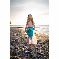 Great Pretenders Mermaid Glimmer Skirt with Tiara, Lilac/Blue, Size 5-6