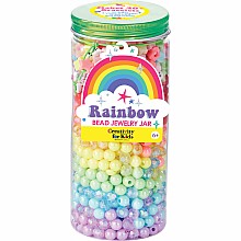 Bead Jewelry Jar - Rainbow