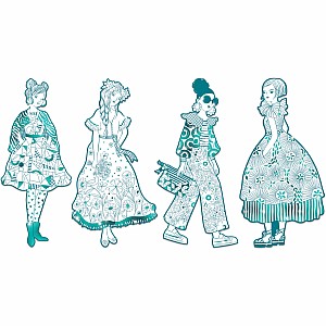 Les Demoiselles Fashion Colouring Paper Dolls (assorted)