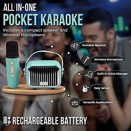 Pocket Karaoke Speaker and Microphone Combo - Teal Edition