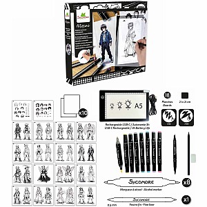 Sycomore Artissimo Create Your Manga Characters Rechargeable Light Pad