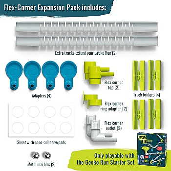 Gecko Run: Marble Run Flex-Corner Expansion Pack