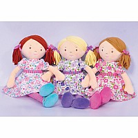 Fran Light Brown Hair with Dark Pink & Green Dress