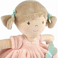 Pia Light Brown Hair in Peach & Blue Dress