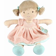 Pia Light Brown Hair in Peach & Blue Dress