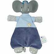 Alvin The Elephant Velour Lovey With Organic Natural Rubber Teether Head