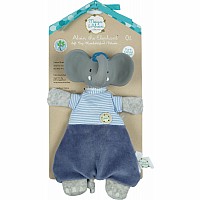 Alvin The Elephant Velour Lovey With Organic Natural Rubber Teether Head