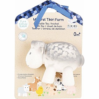 Sheep - Natural Organic Rubber Teether, Rattle & Bath Toy 