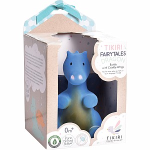 Baby Midnight Dragon Natural Rubber Rattle with Crinkle Wings