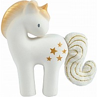 Shining Stars Unicorn Natural Organic Rubber Rattle With Crinkle Wings