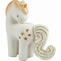 Shining Stars Unicorn Natural Organic Rubber Rattle With Crinkle Wings