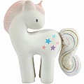 Cotton Candy Unicorn - Natural Organic Rubber Rattle With Crinkle Tail