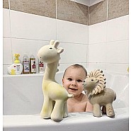 Giraffe Natural Organic Rubber Teether, Rattle & Bath Toy 
