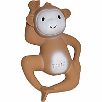 Monkey Natural Rubber Teether, Rattle & Bath Toy