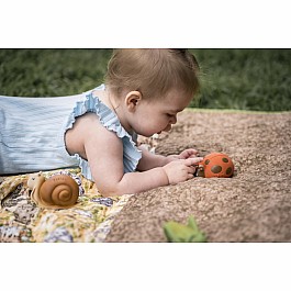Ladybug Natural Rubber Teether, Rattle & Bath Toy