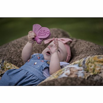 Butterfly Natural Rubber Teether, Rattle & Bath Toy
